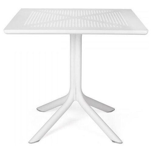 Обеденный пластиковый стол Nardi Clip 80, белый стол nardi clip агава 70х70х75 см