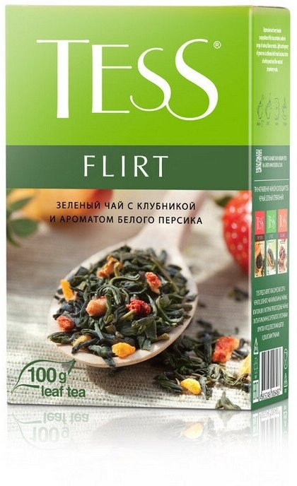 Чай Tess Flirt листовой зеленый с добавками,100г