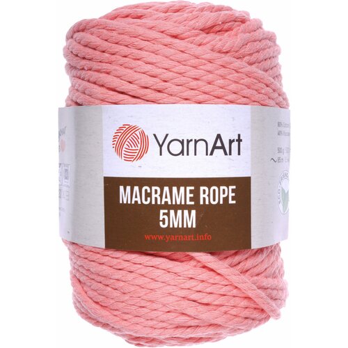 Пряжа YarnArt Macrame Rope 5mm персик (767), 60%хлопок/ 40%вискоза/полиэстер, 85м, 500г, 1шт