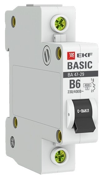 Автоматический выключатель EKF ВА 47-29 1P (B) 4,5kA