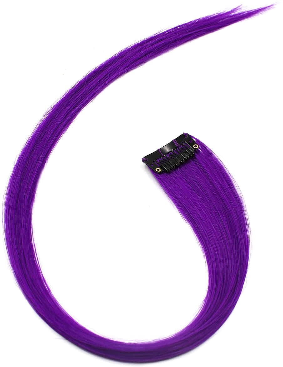 Hairshop Декоративная прядь на заколке синтетическая Ф 18 (Темно-фиолетовый)
