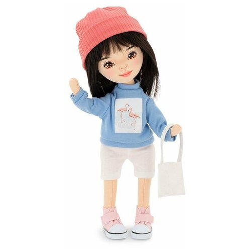 мягкая кукла mia в голубом платье 32 см orange toys Мягкая игрушка кукла Orange Toys Sweet Sisters Lilu в голубой толстовке Спортивный стиль, 32 см