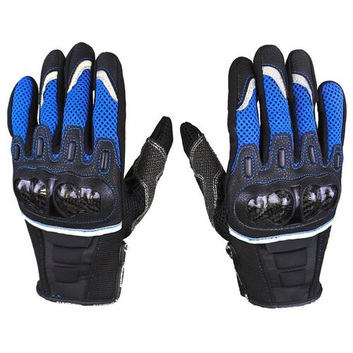Перчатки Kamukamu Перчатки спортивные мотоциклетные Flyover с со светоотражающими полосками цвет синий, размер XL, черный, синий