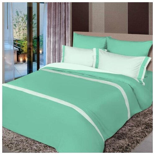 фото Постельное бельё "sateen colour mix"; тархун; размер семейный 4 наволочки лайм