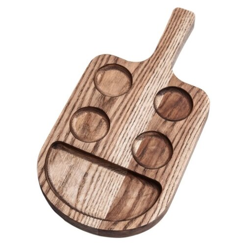 фото Подставка под шоты и закуску "booze", массив ясеня, темная drevmade