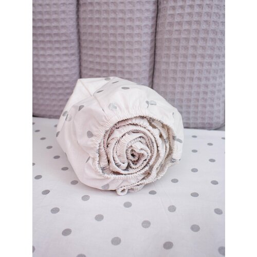 COROCOCO Простынь на резинке Серебряный горошек 120х60