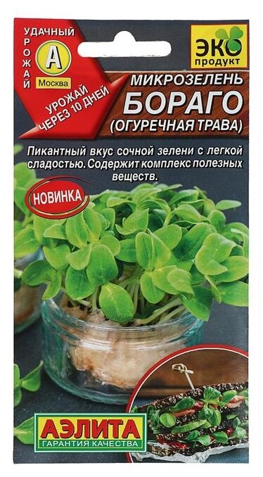 Семена Агрофирма АЭЛИТА Микрозелень Бораго (огуречная трава) 3 г
