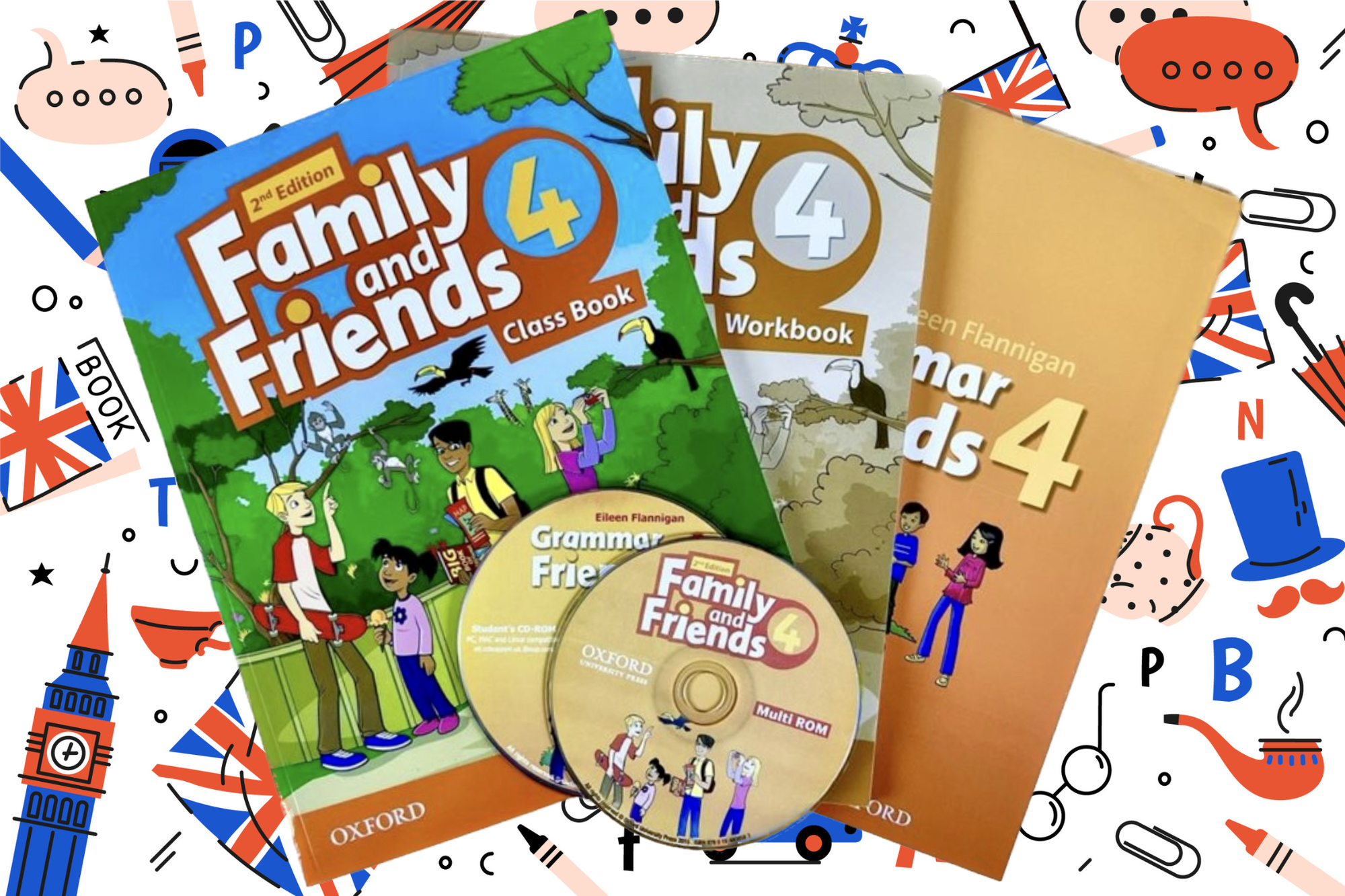 Family and Friends 4 (2nd edition) Class Book + Workbook + Grammar + CD