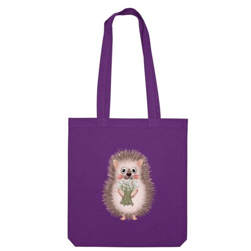 фото Сумка «ёжик с букетом ромашек» (белый) us basic