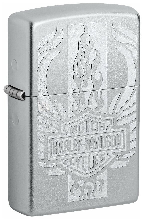 Оригинальная бензиновая зажигалка ZIPPO Classic 49660 Harley-Davidson® c покрытием Satin Chrome™ - Harley-Davidson