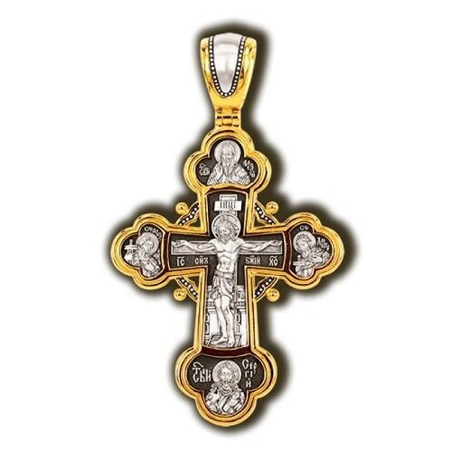 крест даръ крест из серебра с образами святых 93400 Крестик Елизавета, серебро, 925 проба, золочение