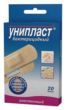 Унипласт пластырь бактерицидный эластичный 1.9x7.2 см 20 шт.