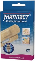 Унипласт пластырь бактерицидный эластичный, 1.9x7.2 см, 20 шт.