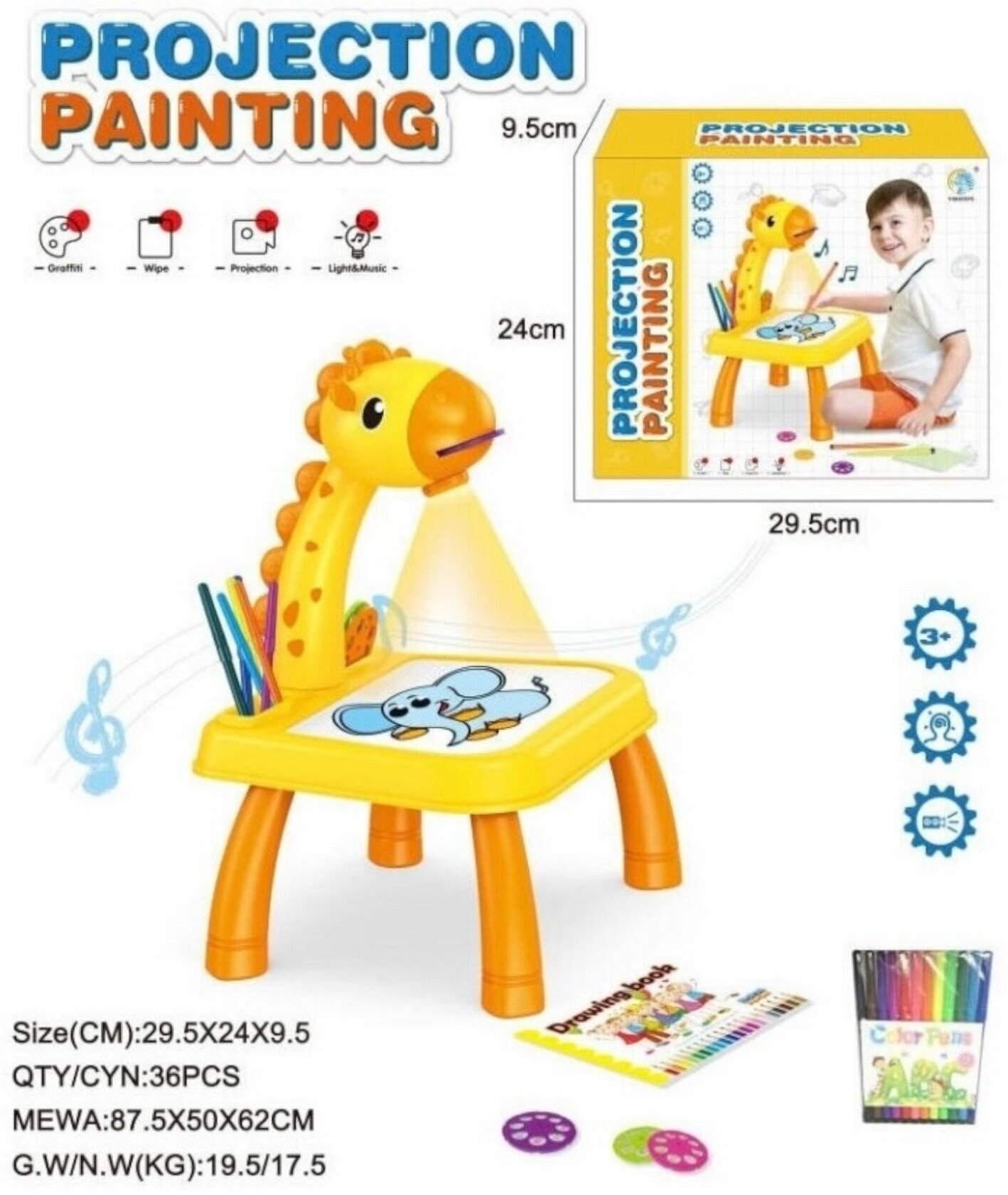 фото Детский проектор для рисования со столиком