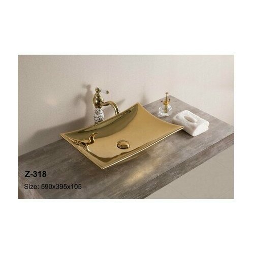 Раковина накладная Zandini Z-318 на столешницу для ванной комнаты без перелива керамическая