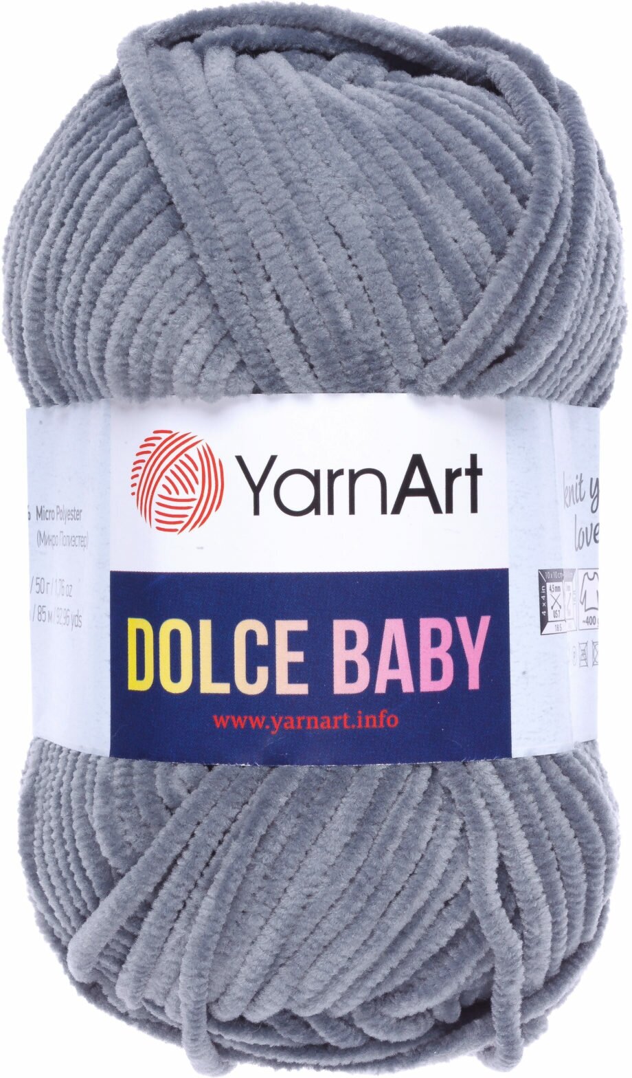 Пряжа YarnArt Dolce Baby серый (760), 100%микрополиэстер, 85м, 50г, 2шт