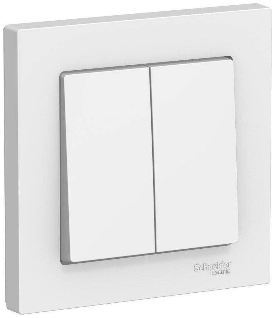 Выключатель Schneider Electric AtlasDesign двухклавишный белый (комплект из 2 шт)
