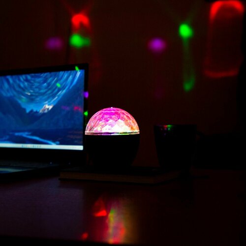 Диско-шар mObility 16 цветов/Проектор для дома/Ночник звездное небо черный