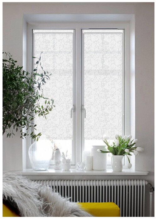 Рулонная штора, Шанталь, белый, 37х160 см