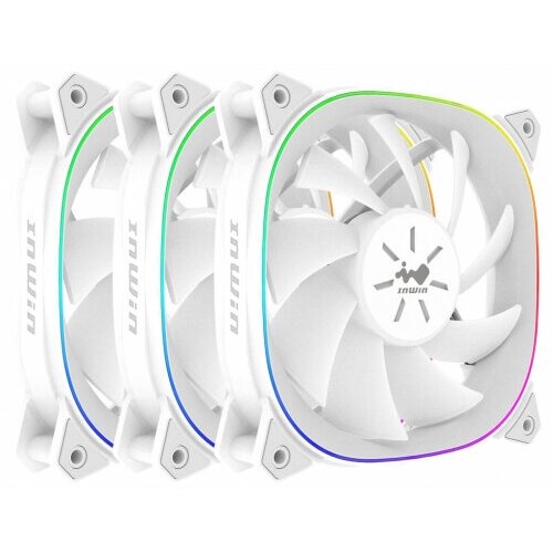 Вентиляторы для корпуса Inwin Sirius Extreme Pure ASE120P White (120mm PWM ARGB) 3pcs + controller 6154293 cooler master masterfan sickleflow 120mm 4 pin pwm argb 3 pcs argb controller