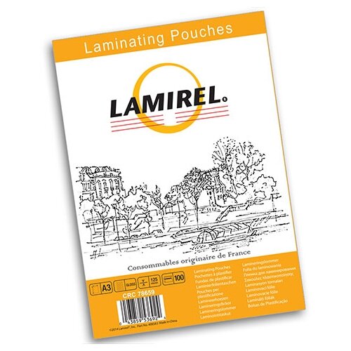 Пленка для ламинирования Lamirel, А3, 125 мкм, 100 штук пленка fellowes la 78660 для ламинирования lamirel а4 125мкм 100шт