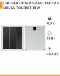 Гибкая солнечная панель DELTA Tourist 15Вт электростанция для туризма