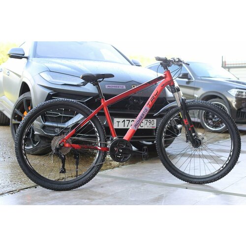 Велосипед горный Richiesto TTF01327s 26in Гидравлические тормоза Алюминиевая рама Взрослыйподростковый Спортивный красный с черным 2634100₽