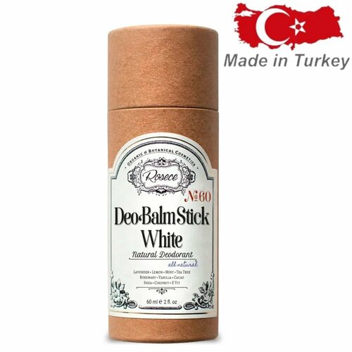 Rosece Дезодорант женский бальзам в стике белый Натуральный Natural Deodorant Deo Balm Stick White 60 мл дезодоранты rosece натуральный дезодорант бальзам в стике зеленый