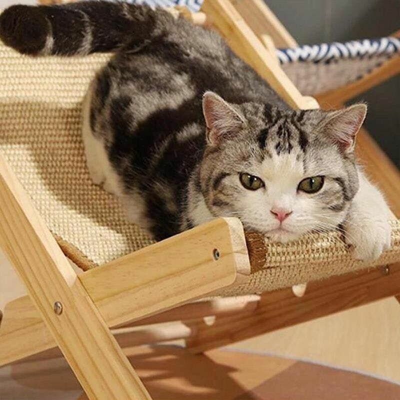 Гамак для кошек из дерева, регулируемое кресло для животных - фотография № 3