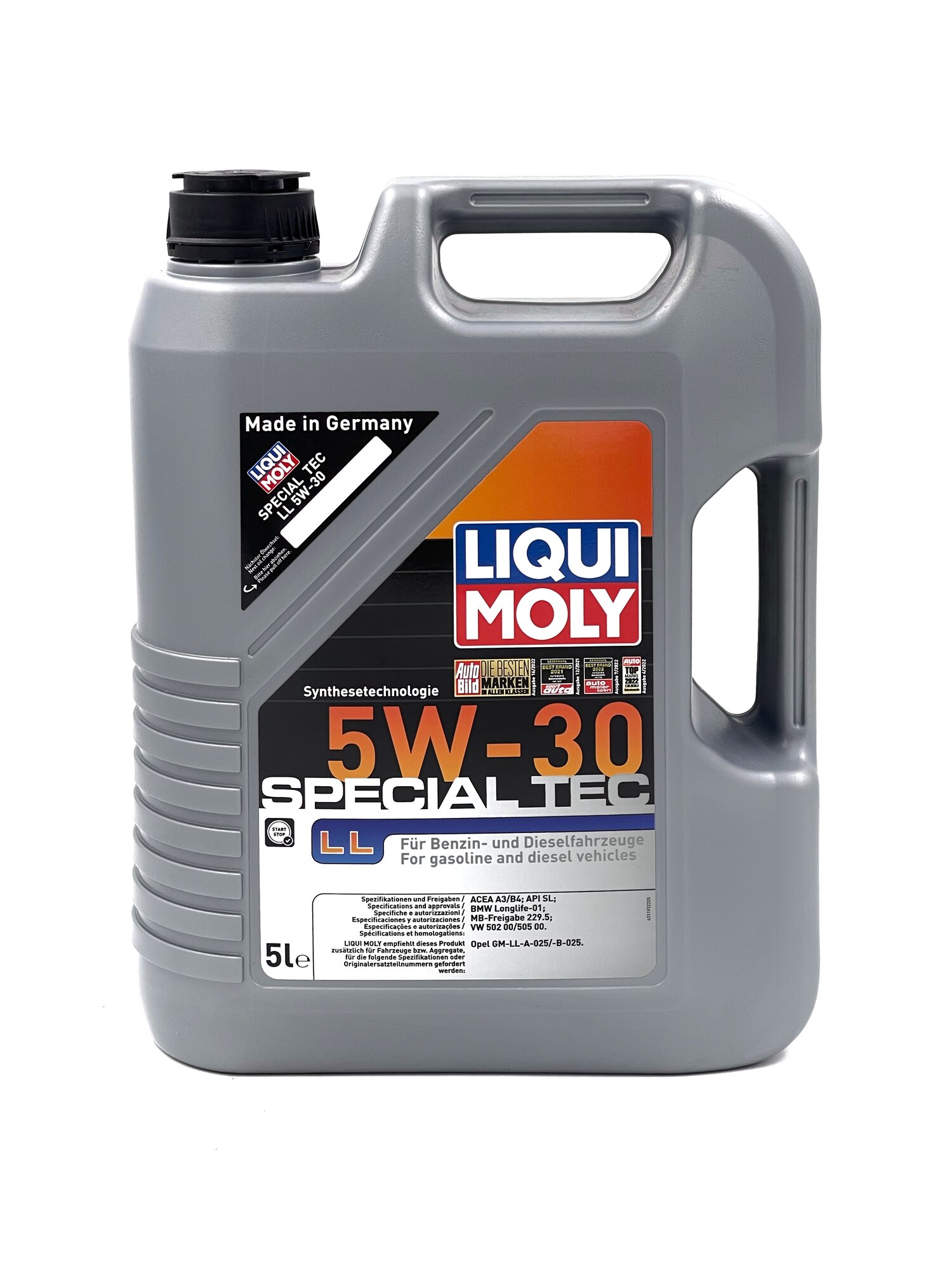 Масло моторное LIQUI MOLY "Special Tec LL", 5W-30, синтетическое, 5 литров