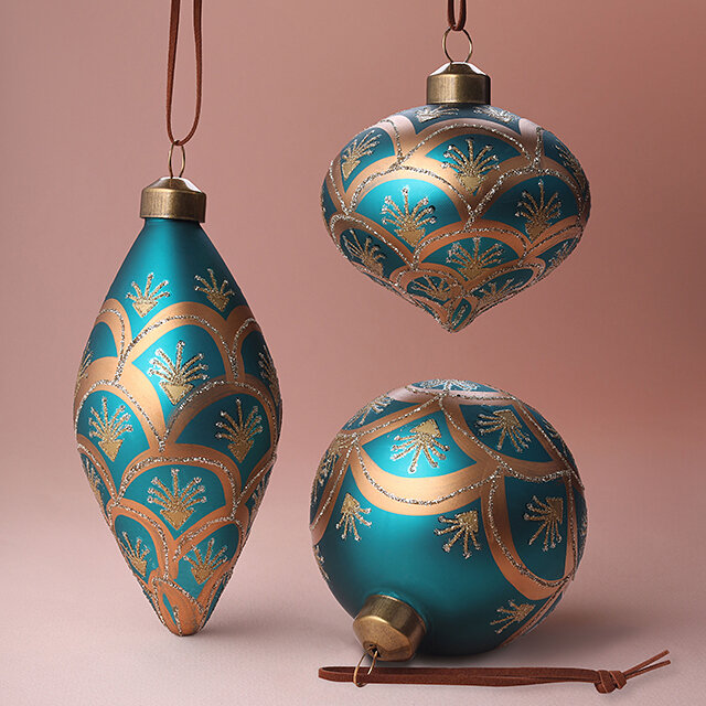 Елочные шары Ispirazione - Рождественская роскошь 8-13 см, 3 шт, стекло, Winter Deco, 4060206