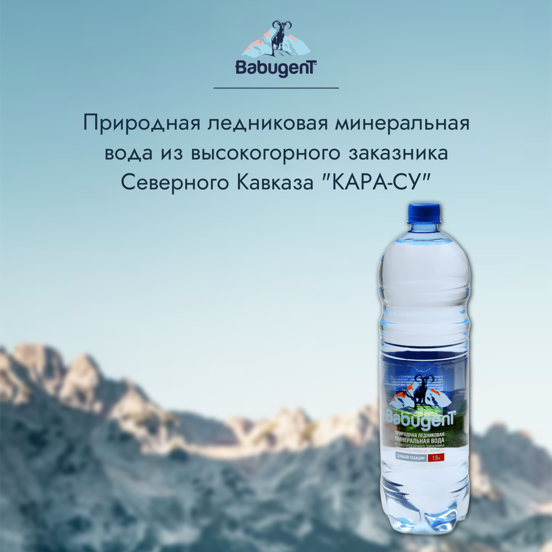 Минеральная вода газированная столовая BabugenT, 1.5 л, 6 шт — фото 1