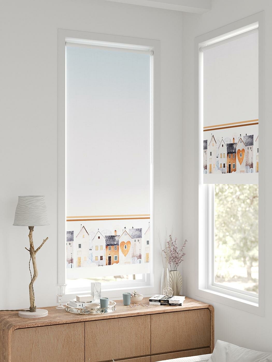 Шторы плиссе на окне нестандартной формы