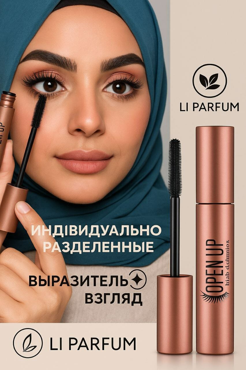 Тушь Flormar Open Up HD Mascara, для объема и разделения, золотистая