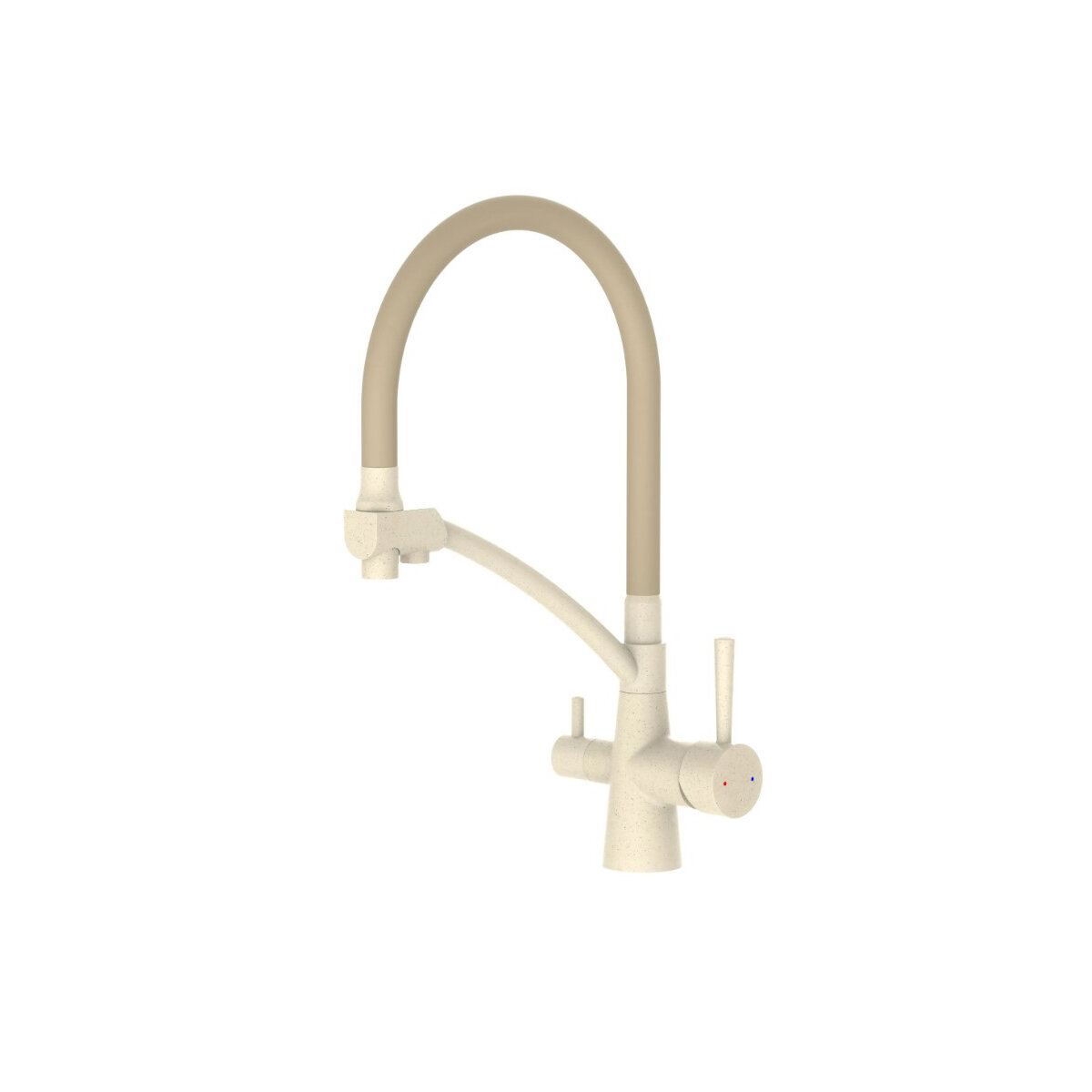 Смеситель для кухни Diadonna (Диадона) D49-19025SM под фильтр, бежевый гранит