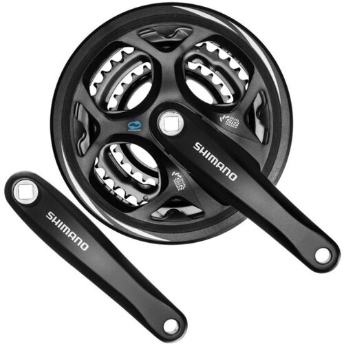 Система Shimano Altus, M311, 175мм, квадрат, 48/38/28T, защита, черный система shimano altus m311 170мм квадрат 48 38 28t защита черный