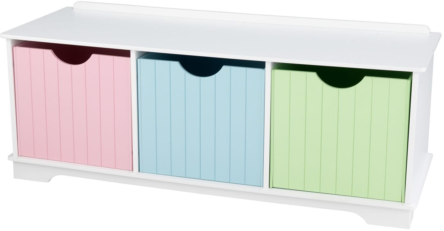 Скамья с ящичками KidKraft, для хранения Storage Bench Pastel голубой/розовый/зеленый - фото №1