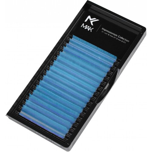 Цветные ресницы MAK (Blue Sea) микс (16 линий) C+ 0.07 7-13mm