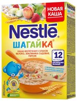 Каша Nestlé молочная Шагайка 5 злаков с кусочками яблока, земляники садовой и персиком (с 12 месяцев