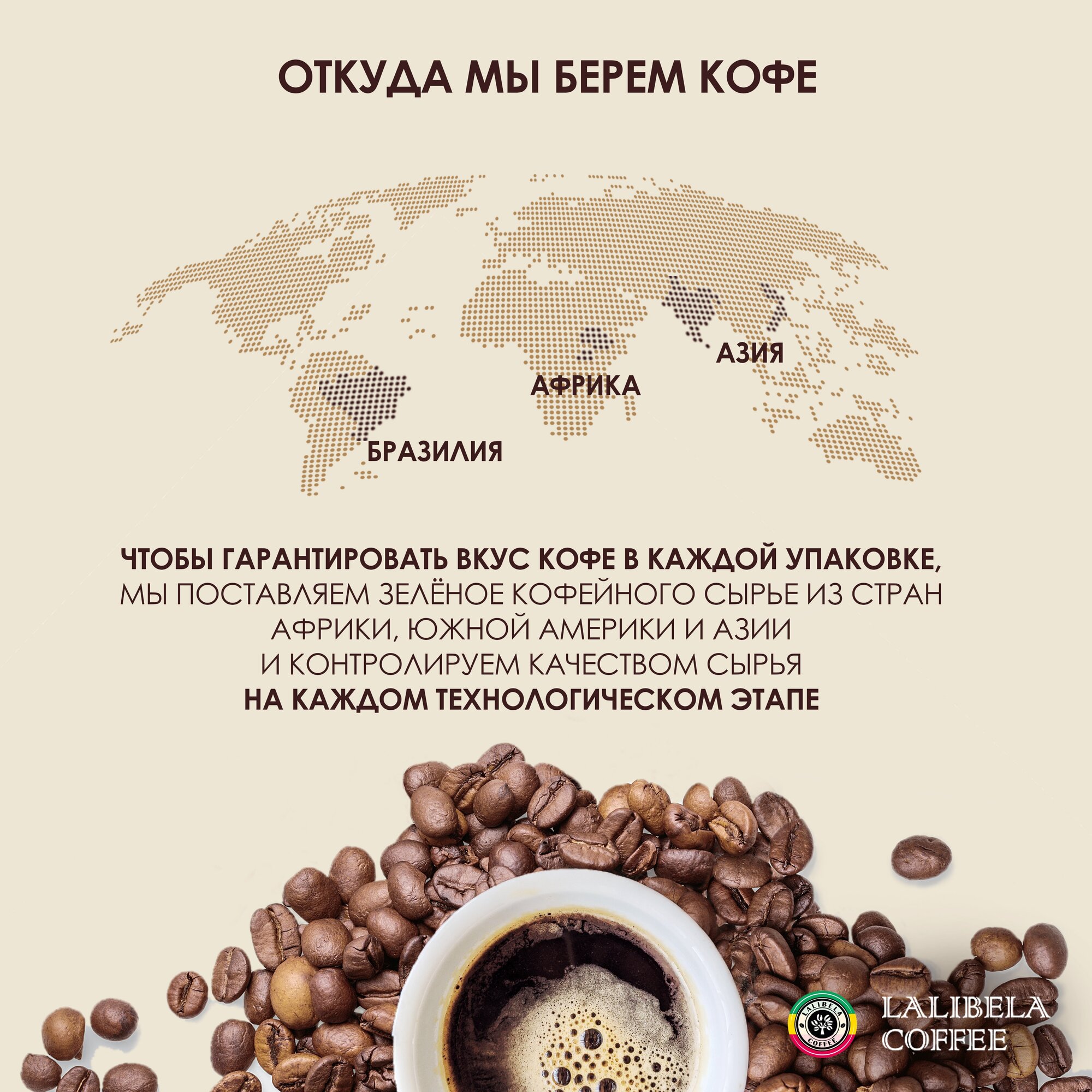 Набор Кофе в зернах 1 кг LALIBELA COFFEE ESPRESSO, (2 шт. по 500 гр) - фотография № 6