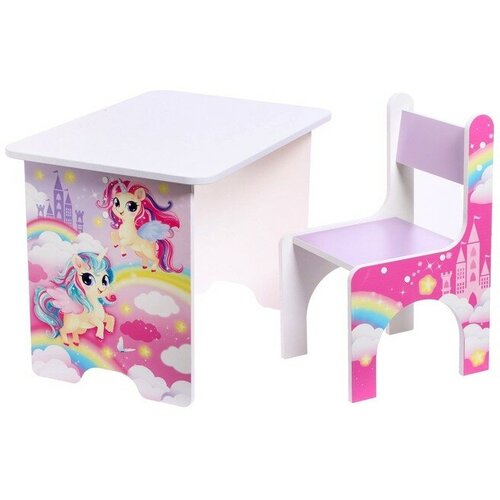 ZABIAKA Комплект детской мебели «Пони» комплект детской мебели с единорогами