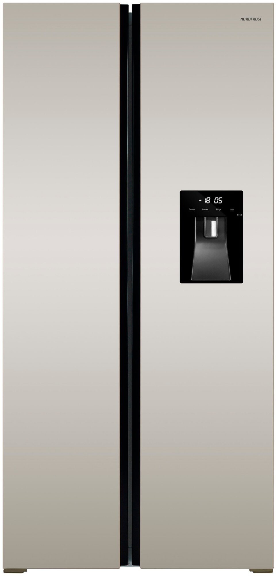 Холодильник NORDFROST RFS 484D NFH, Side-by-Side, отдельностоящий, Total No Frost, инвертор, 472 л объем, цвет шампань - фотография № 2