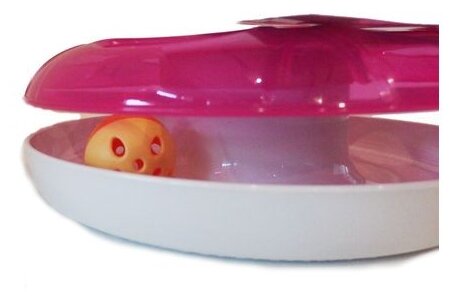 Игрушка д/кошек с шариком UFO d=25см пластик в трех цветах: красный, голубой, салатовый. - фотография № 8