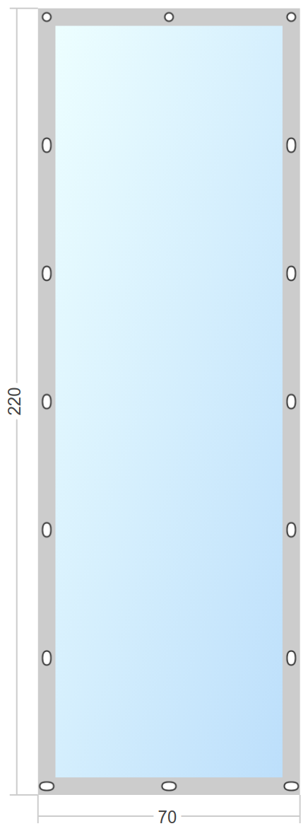 Мягкое окно Софтокна 70х220 см съемное, Французский замок, Прозрачная пленка 0,7мм, Серая окантовка, Комплект для установки - фотография № 3