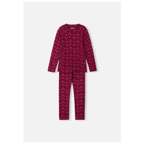 фото Комплект одежды reima детский, брюки и лонгслив, повседневный стиль, размер 90, красный