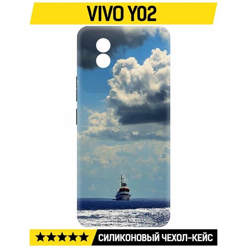 Чехол-накладка Krutoff Soft Case Море для Vivo Y02 черный