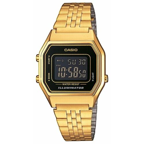наручные часы casio collection la680wga 1b золотой Наручные часы CASIO Vintage LA680WEGA-1B, LA680WGA-1B, LA680WG-1B, золотой, черный