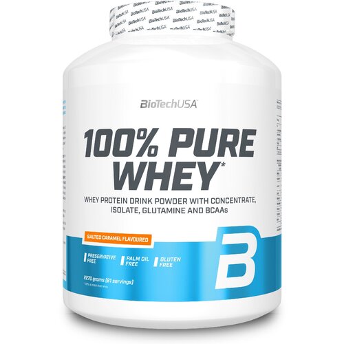 Протеин BioTechUSA 100% Pure Whey, 2270 гр., соленая карамель протеин biotechusa iso whey zero 2270 гр соленая карамель