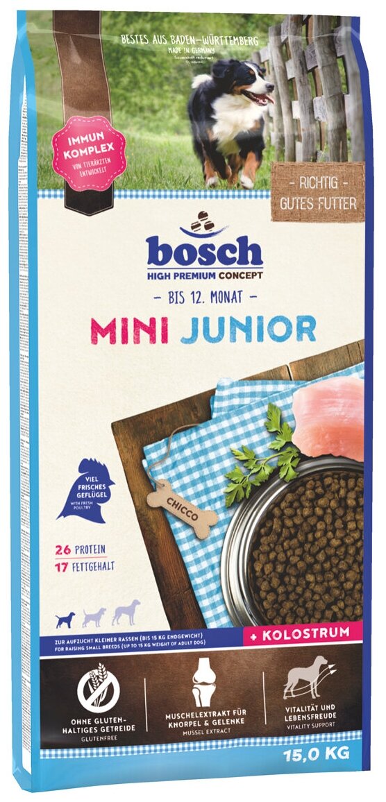 Bosch Junior Mini Сухой корм для щенков мелких пород 15кг