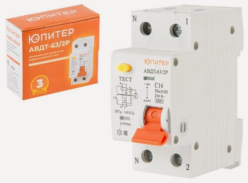 Изображение товара Дифавтомат юпитер АВДТ-63 2P C25 тип A 30мА (JP7522-25)